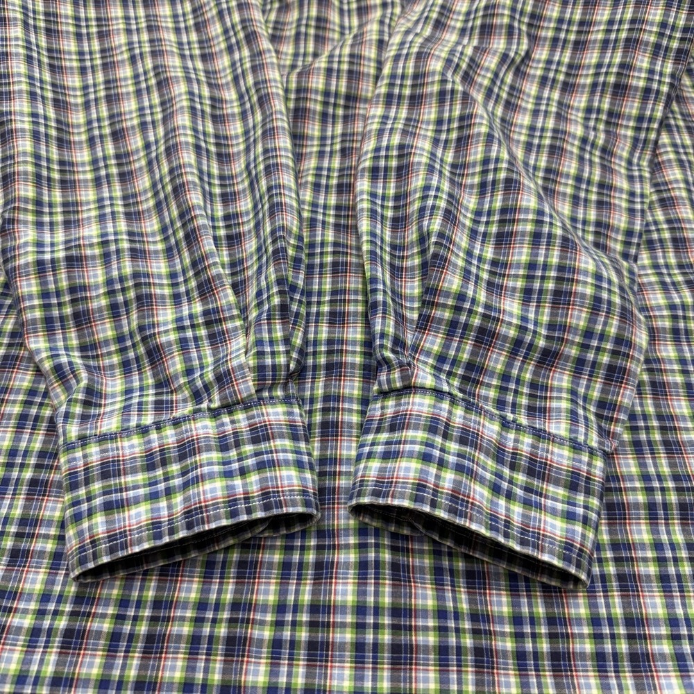 Ralph Lauren shirt men's large 16.5 blue green classic plaid preppy button down - Picture 6 of 12
